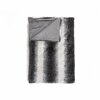 Homeroots 50 x 60 in. Irving Charcoal & White Fur Throw 354557